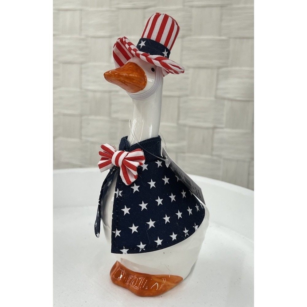 Patriotic Goose Figurine 7.75" H x 3.25" W x 4" D - Picture 3 of 5